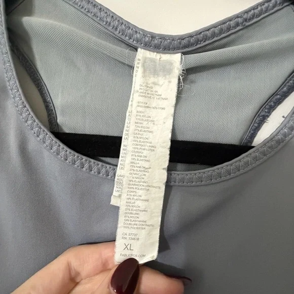 Gray Fabletics High Neck Sports Bra Size XL - Picture 2 of 6